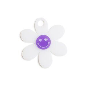 Stanley Cup Lid Plate/Charm/Decoration (Purple Smiley Face White Daisy) 40oz Fit